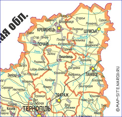 mapa de Ternopil