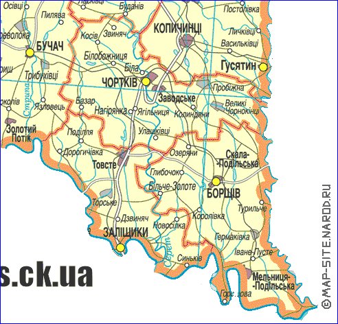 Карта тернопольской области подробная с мелкими населенными пунктами
