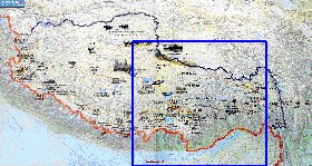 mapa de Tibete em chines