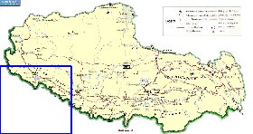 mapa de Tibete
