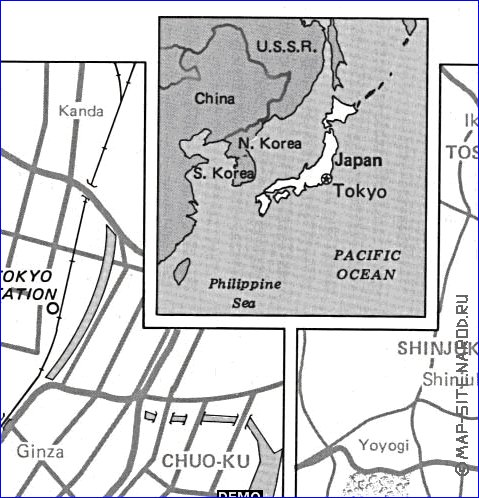 carte de Tokyo en anglais