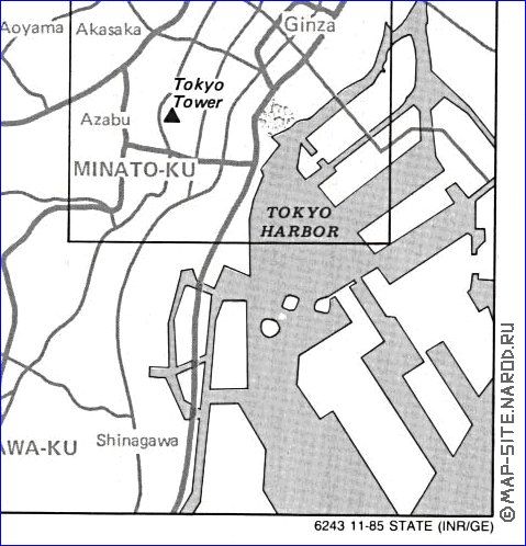 carte de Tokyo en anglais