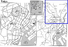 carte de Tokyo en anglais