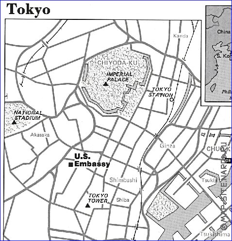 carte de Tokyo en anglais