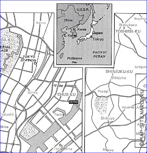 carte de Tokyo en anglais