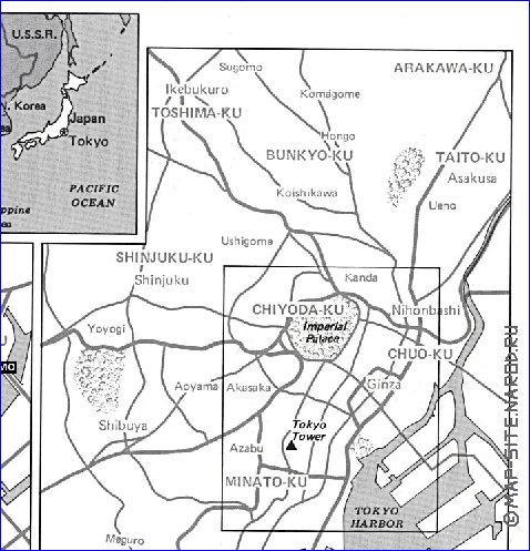 carte de Tokyo en anglais