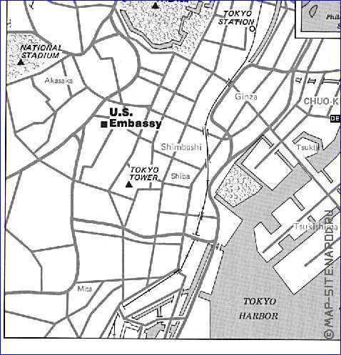 mapa de Toquio em ingles