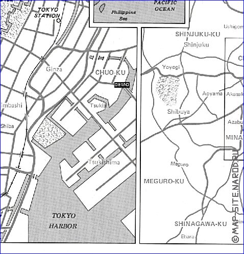 carte de Tokyo en anglais