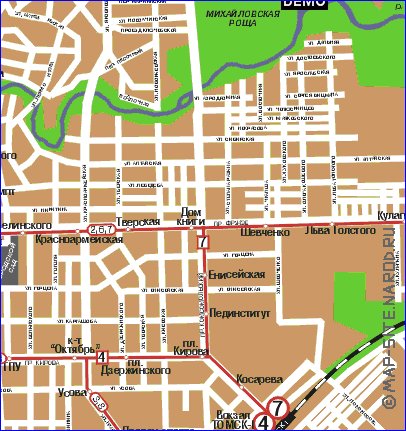 Transport carte de Tomsk