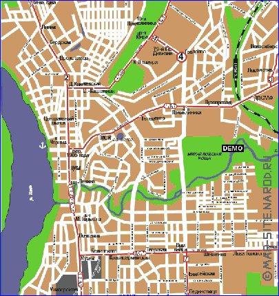 Transporte mapa de Tomsk