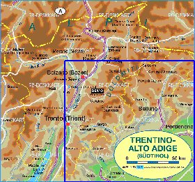 mapa de Trentino-Alto Adige