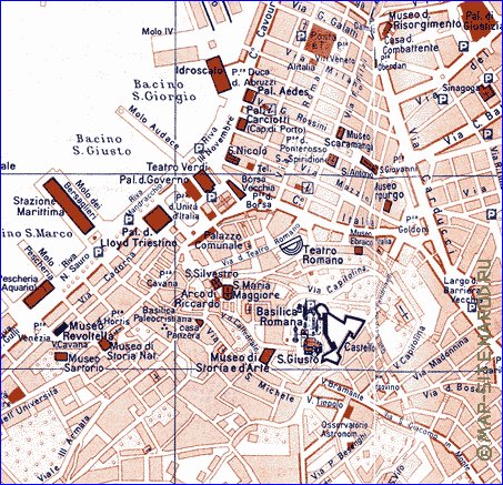 mapa de Trieste