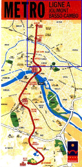 mapa de Toulouse em frances