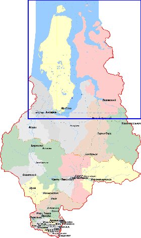 mapa de Oblast de Tiumen