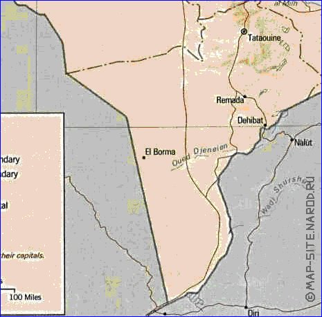 Administratives carte de Tunisie en anglais