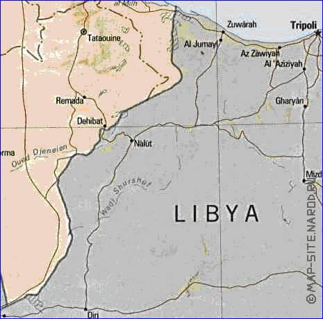 Administratives carte de Tunisie en anglais