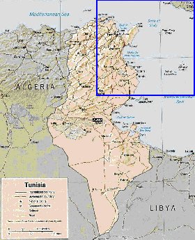 Administratives carte de Tunisie en anglais