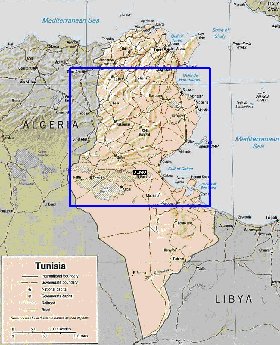 Administratives carte de Tunisie en anglais