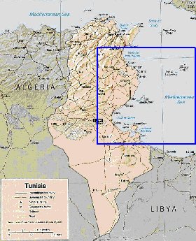 Administratives carte de Tunisie en anglais
