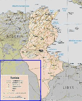 Administratives carte de Tunisie en anglais