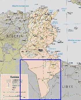 Administratives carte de Tunisie en anglais