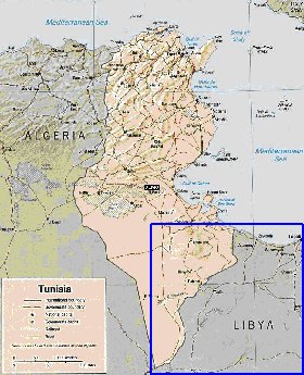 Administratives carte de Tunisie en anglais