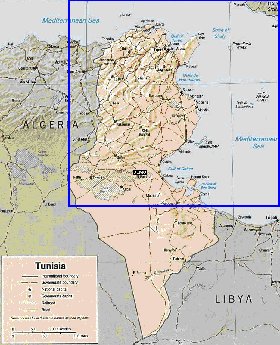 Administratives carte de Tunisie en anglais