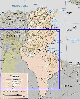 Administratives carte de Tunisie en anglais