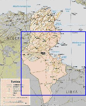 Administratives carte de Tunisie en anglais