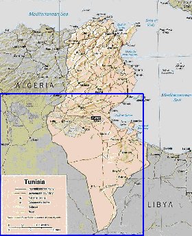 Administratives carte de Tunisie en anglais