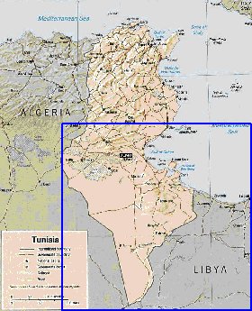 Administratives carte de Tunisie en anglais