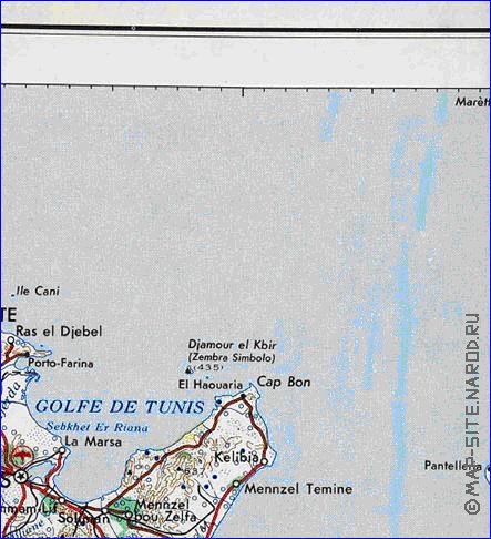 carte de Tunisie en anglais