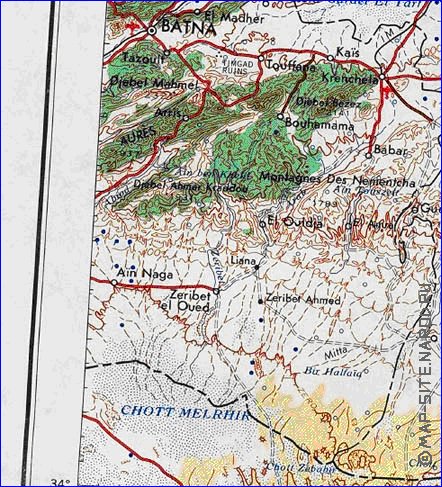 mapa de Tunisia em ingles