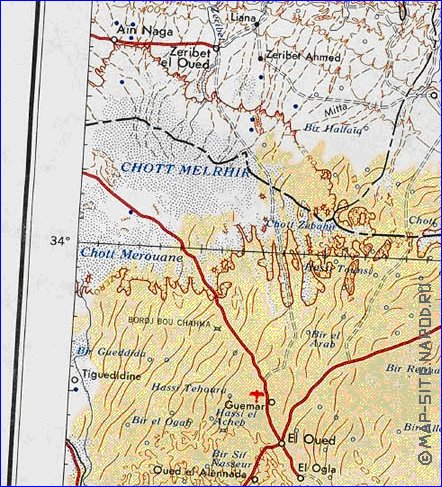 carte de Tunisie en anglais