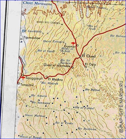 carte de Tunisie en anglais