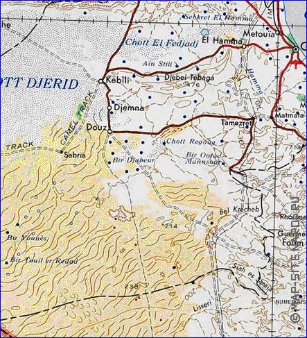 mapa de Tunisia em ingles