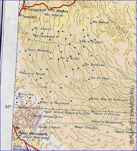 carte de Tunisie en anglais