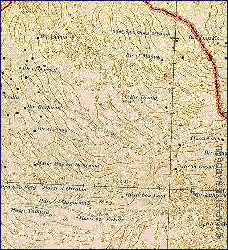 carte de Tunisie en anglais