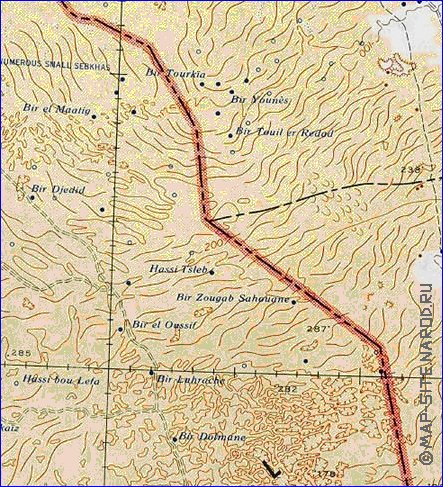 carte de Tunisie en anglais