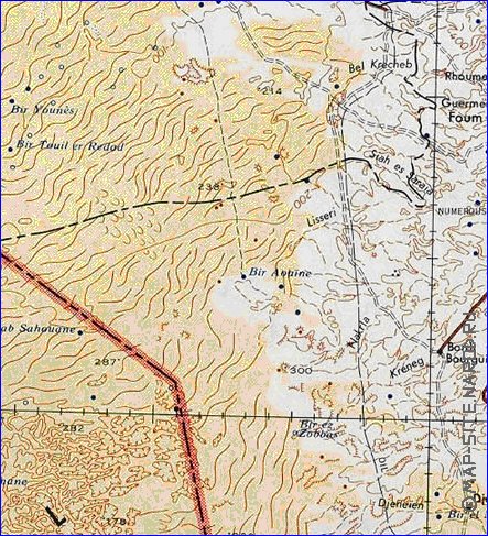 carte de Tunisie en anglais