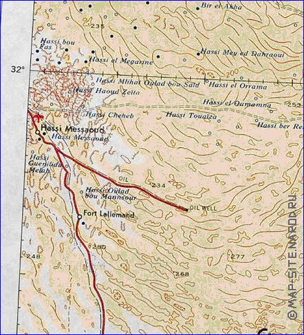 carte de Tunisie en anglais