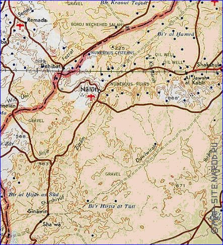 carte de Tunisie en anglais