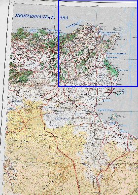 carte de Tunisie en anglais