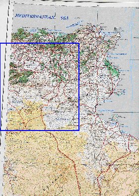 carte de Tunisie en anglais