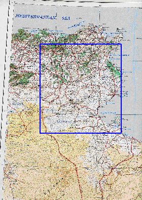 carte de Tunisie en anglais