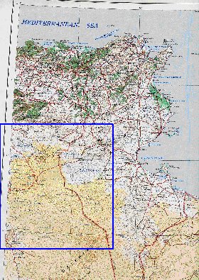 carte de Tunisie en anglais