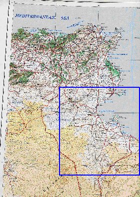 carte de Tunisie en anglais