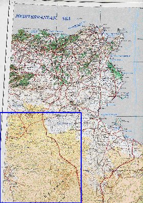 carte de Tunisie en anglais