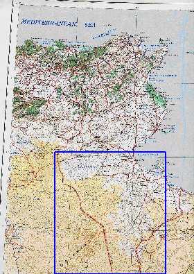 carte de Tunisie en anglais