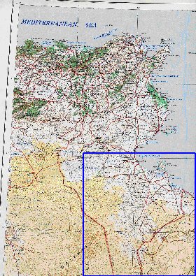 carte de Tunisie en anglais